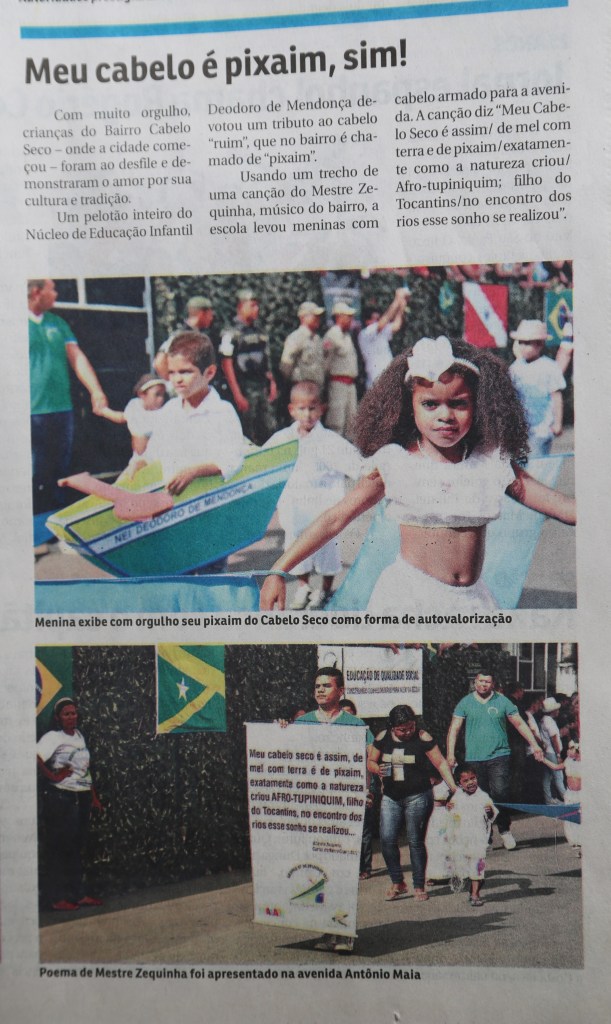 O mestre da cultura popular, Zequinha de Cabelo Seco, está homenagiado no banner do Núcleo de Educação Infantil, Deodoro de Mendonça.