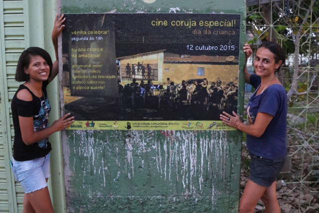 Carol Souza (co-coordenadora do Cine Coruja) e Mano Souza completam a divulgação do Dia da Criança 2015.