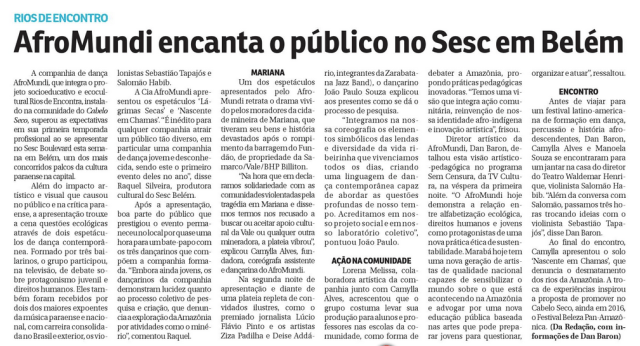 Matéria que saiu no Jornal Correio Tocantins.